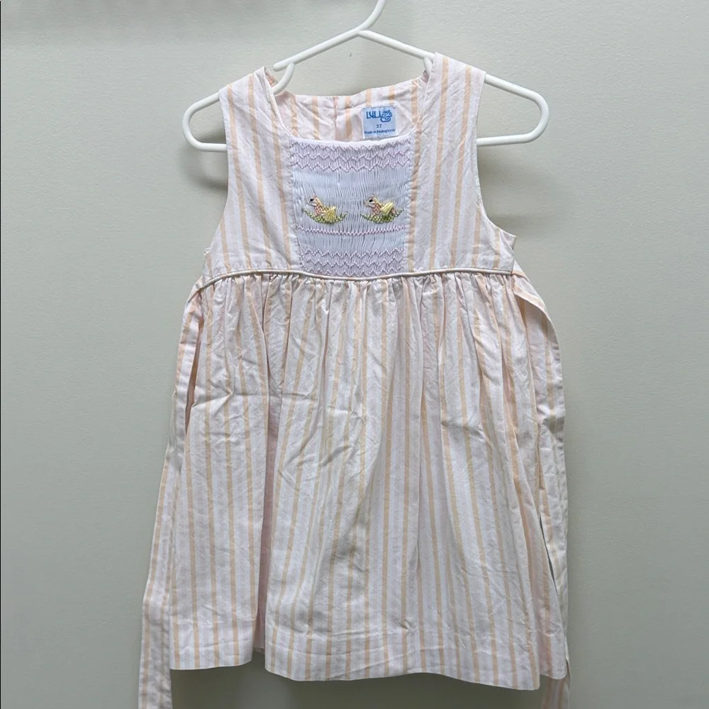 Luli & Me Pink and White Striped Casual Dress - Picture 1 of 3
